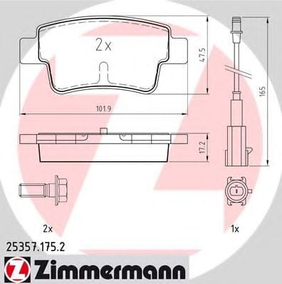 25357.175.2 ZIMMERMANN Brake Pad Set, disc brake