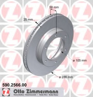 590.2566.00 ZIMMERMANN Brake System Brake Disc
