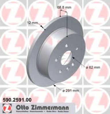 590.2591.00 ZIMMERMANN Brake System Brake Disc