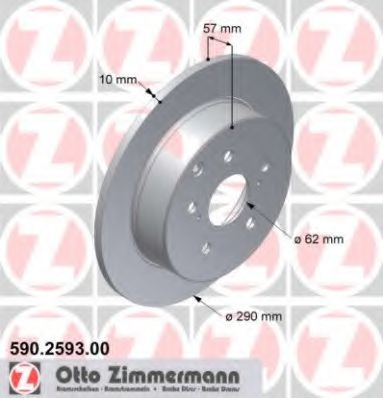 590.2593.00 ZIMMERMANN Brake System Brake Disc