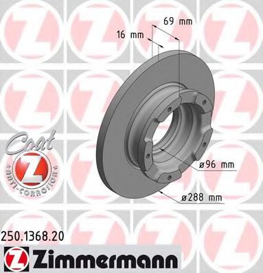 250.1368.20 ZIMMERMANN Brake System Brake Disc