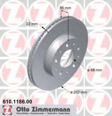 610.1186.00 ZIMMERMANN Brake System Brake Disc