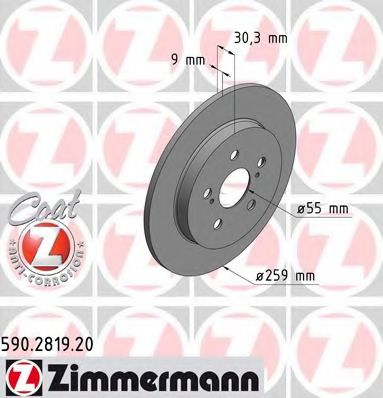 590.2819.20 ZIMMERMANN Brake System Brake Disc