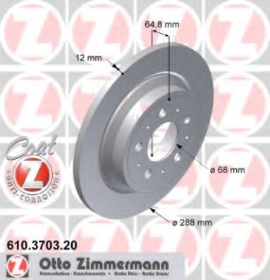 610.3703.20 ZIMMERMANN Brake System Brake Disc
