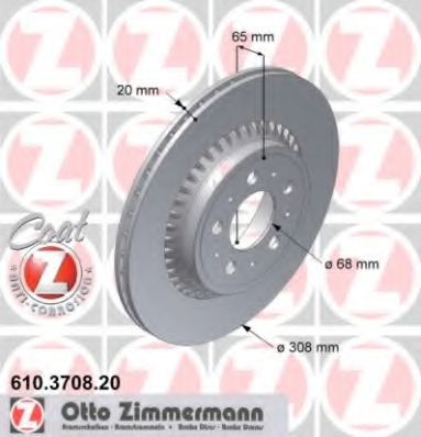 610.3708.20 ZIMMERMANN Brake System Brake Disc