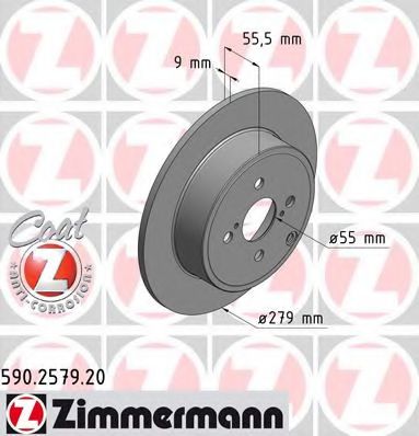 590.2579.20 ZIMMERMANN Brake System Brake Disc