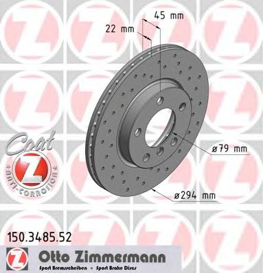150.3485.52 ZIMMERMANN Brake System Brake Disc