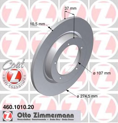 460.1010.20 ZIMMERMANN Brake System Brake Disc