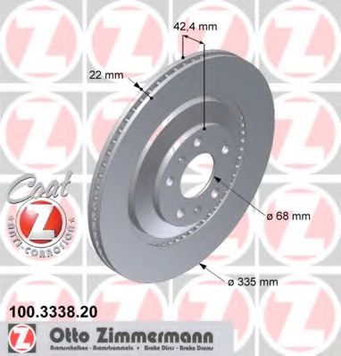 100.3338.20 ZIMMERMANN Brake System Brake Disc