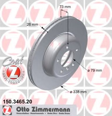 150.3465.20 ZIMMERMANN Brake System Brake Disc