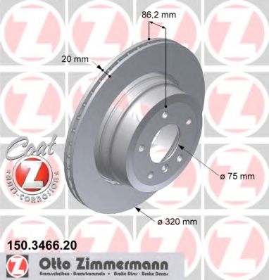 150.3466.20 ZIMMERMANN Brake System Brake Disc