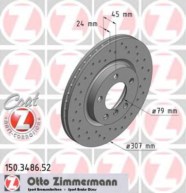 150.3486.52 ZIMMERMANN Brake System Brake Disc