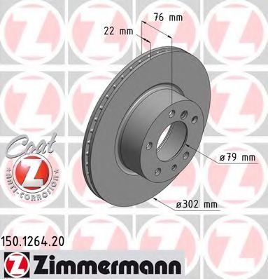 150.1264.20 ZIMMERMANN Brake System Brake Disc
