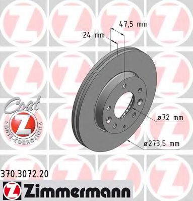 370.3072.20 ZIMMERMANN Brake System Brake Disc