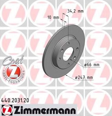 440.2031.20 ZIMMERMANN Brake System Brake Disc
