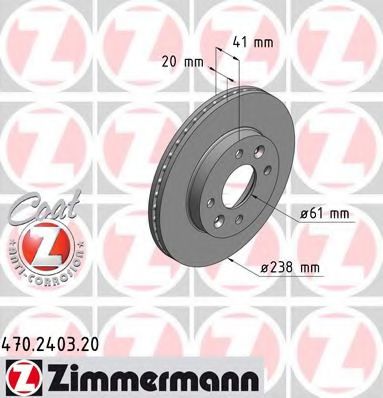 470.2403.20 ZIMMERMANN Brake System Brake Disc