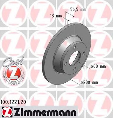 100.1221.20 ZIMMERMANN Brake System Brake Disc