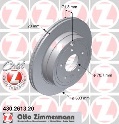 430.2613.20 ZIMMERMANN Brake System Brake Disc