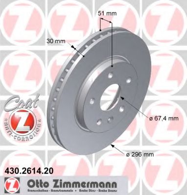 430.2614.20 ZIMMERMANN Brake System Brake Disc
