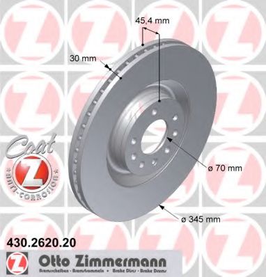 430.2620.20 ZIMMERMANN Brake System Brake Disc