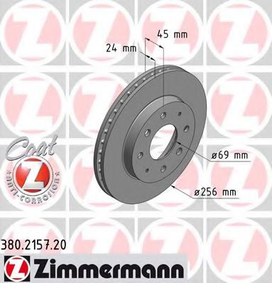380.2157.20 ZIMMERMANN Brake System Brake Disc