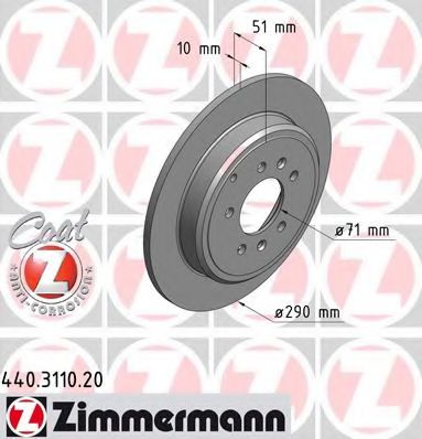 440.3110.20 ZIMMERMANN Brake System Brake Disc
