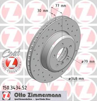 150.3434.52 ZIMMERMANN Brake System Brake Disc