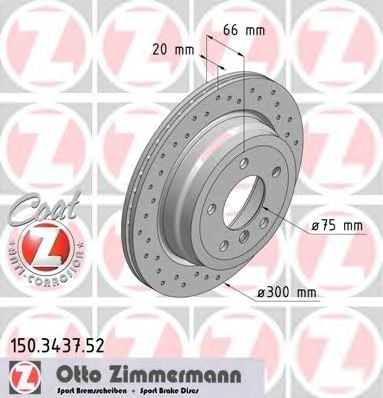 150.3437.52 ZIMMERMANN Brake System Brake Disc