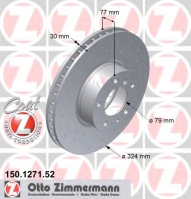 150.1271.52 ZIMMERMANN Brake System Brake Disc