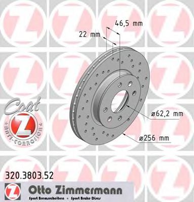 320.3803.52 ZIMMERMANN Brake System Brake Disc