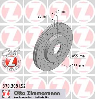 370.3081.52 ZIMMERMANN Brake System Brake Disc