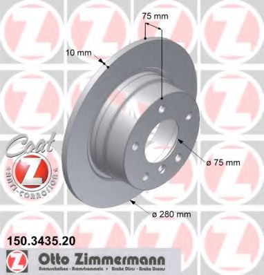 150.3435.20 ZIMMERMANN Brake System Brake Disc