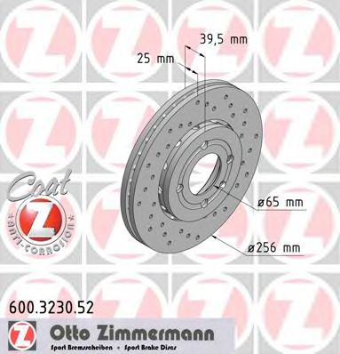 600.3230.52 ZIMMERMANN Brake System Brake Disc