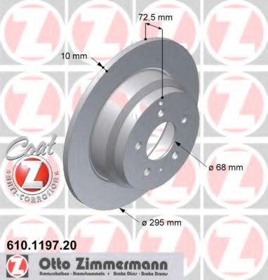 610.1197.20 ZIMMERMANN Brake Disc