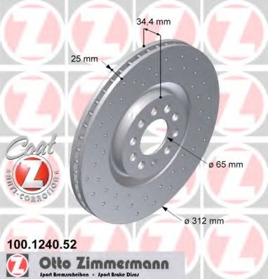 100.1240.52 ZIMMERMANN Brake System Brake Disc