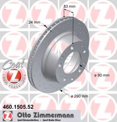 460.1505.52 ZIMMERMANN Brake System Brake Disc