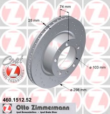 460.1512.52 ZIMMERMANN Brake System Brake Disc