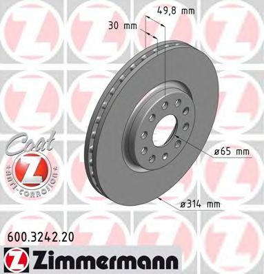 600.3242.20 ZIMMERMANN Brake System Brake Disc