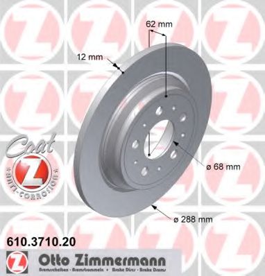 610.3710.20 ZIMMERMANN Brake System Brake Disc