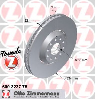 600.3237.75 ZIMMERMANN Brake System Brake Disc