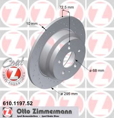 610.1197.52 ZIMMERMANN Brake System Brake Disc
