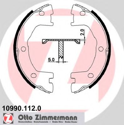 10990.112.0 ZIMMERMANN Brake System Brake Shoe Set, parking brake