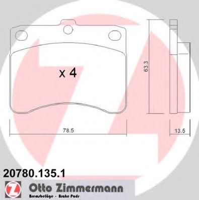 20780.135.1 ZIMMERMANN Brake Pad Set, disc brake