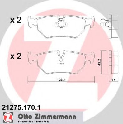21275.170.1 ZIMMERMANN Brake Pad Set, disc brake