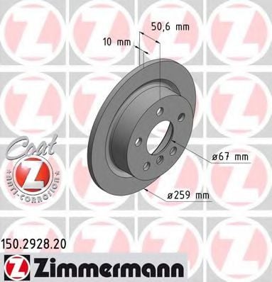150.2928.20 ZIMMERMANN Brake System Brake Disc
