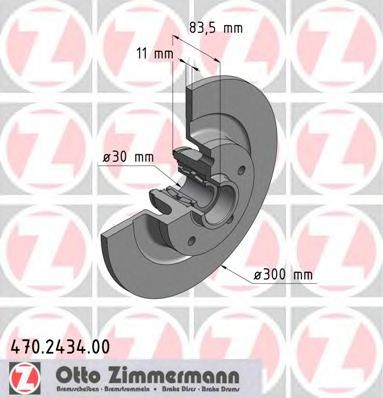 470.2434.00 ZIMMERMANN Brake System Brake Disc