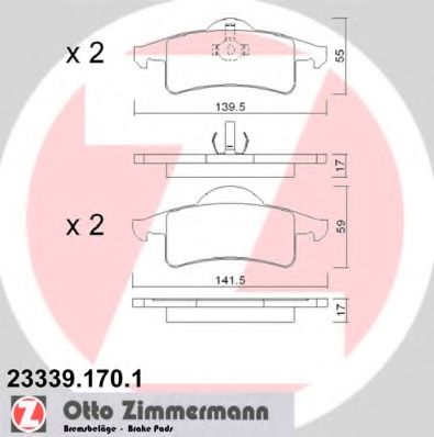 23339.170.1 ZIMMERMANN Brake System Brake Pad Set, disc brake
