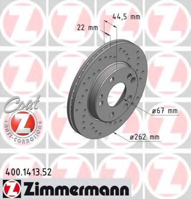 400.1413.52 ZIMMERMANN Brake System Brake Disc