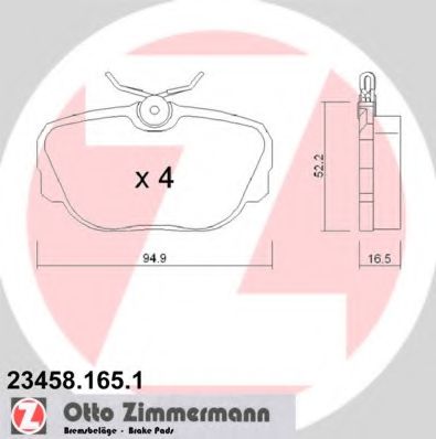 23458.165.1 ZIMMERMANN Brake System Brake Pad Set, disc brake
