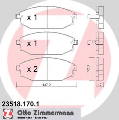 23518.170.1 ZIMMERMANN Brake System Brake Pad Set, disc brake